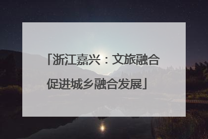 浙江嘉兴：文旅融合促进城乡融合发展