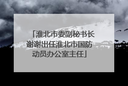 淮北市委副秘书长谢谢出任淮北市国防动员办公室主任
