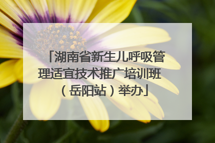 湖南省新生儿呼吸管理适宜技术推广培训班（岳阳站）举办