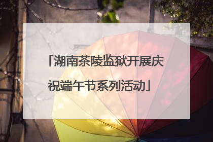 湖南茶陵监狱开展庆祝端午节系列活动