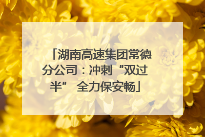 湖南高速集团常德分公司：冲刺“双过半” 全力保安畅