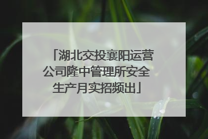 湖北交投襄阳运营公司隆中管理所安全生产月实招频出