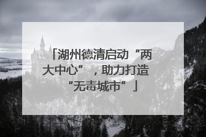 湖州德清启动“两大中心”，助力打造“无毒城市”