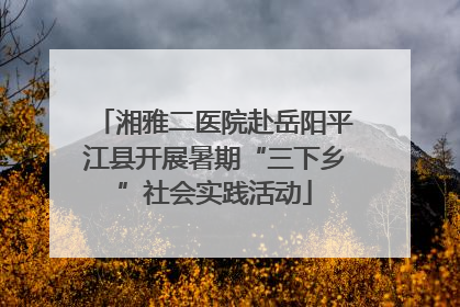 湘雅二医院赴岳阳平江县开展暑期“三下乡”社会实践活动