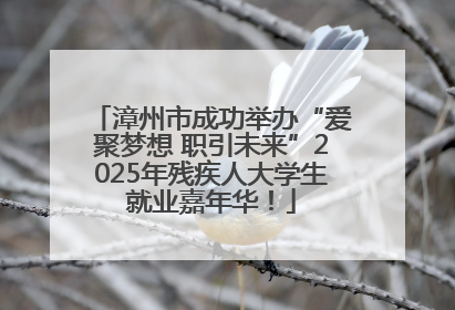 漳州市成功举办“爱聚梦想 职引未来”2025年残疾人大学生就业嘉年华！