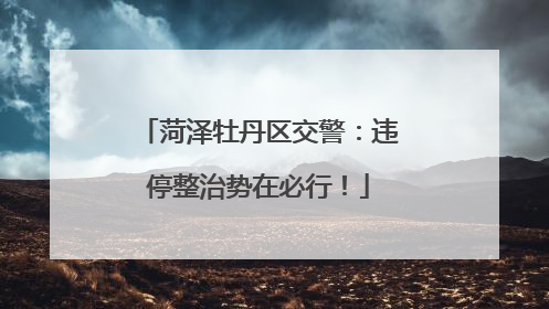 菏泽牡丹区交警：违停整治势在必行！