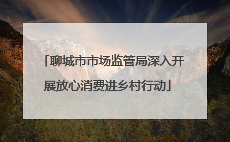 聊城市市场监管局深入开展放心消费进乡村行动