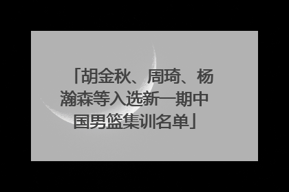 胡金秋、周琦、杨瀚森等入选新一期中国男篮集训名单
