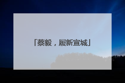 蔡毅，履新宣城