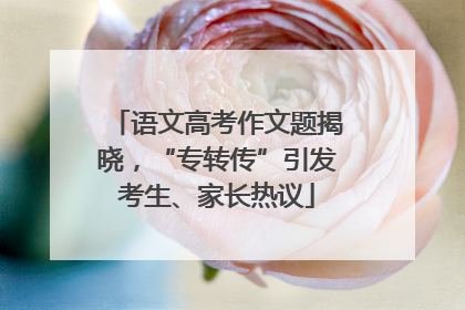 语文高考作文题揭晓，“专转传”引发考生、家长热议