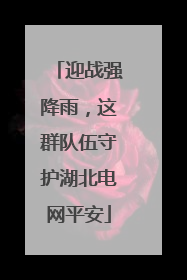 迎战强降雨，这群队伍守护湖北电网平安