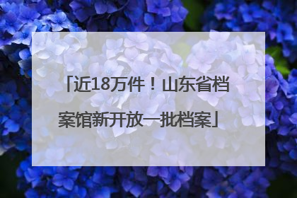 近18万件！山东省档案馆新开放一批档案