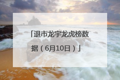 退市龙宇龙虎榜数据（6月10日）