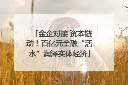 金企对接 资本链动！百亿元金融“活水”润泽实体经济