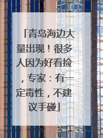 青岛海边大量出现！很多人因为好看捡，专家：有一定毒性，不建议手碰
