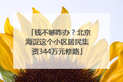 钱不够咋办？北京海淀这个小区居民集资344万元修路