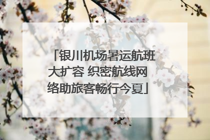 银川机场暑运航班大扩容 织密航线网络助旅客畅行今夏