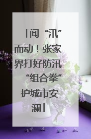 闻“汛”而动！张家界打好防汛“组合拳” 护城市安澜