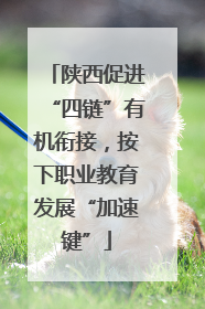 陕西促进“四链”有机衔接，按下职业教育发展“加速键”