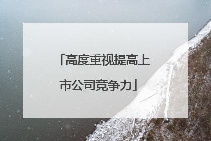 高度重视提高上市公司竞争力