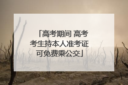 高考期间 高考考生持本人准考证可免费乘公交