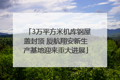 3万平方米机库钢屋盖封顶 厦航翔安新生产基地迎来重大进展