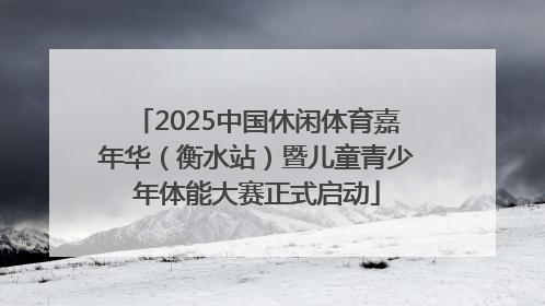 2025中国休闲体育嘉年华（衡水站）暨儿童青少年体能大赛正式启动