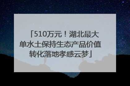 510万元！湖北最大单水土保持生态产品价值转化落地孝感云梦