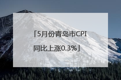 5月份青岛市CPI同比上涨0.3%